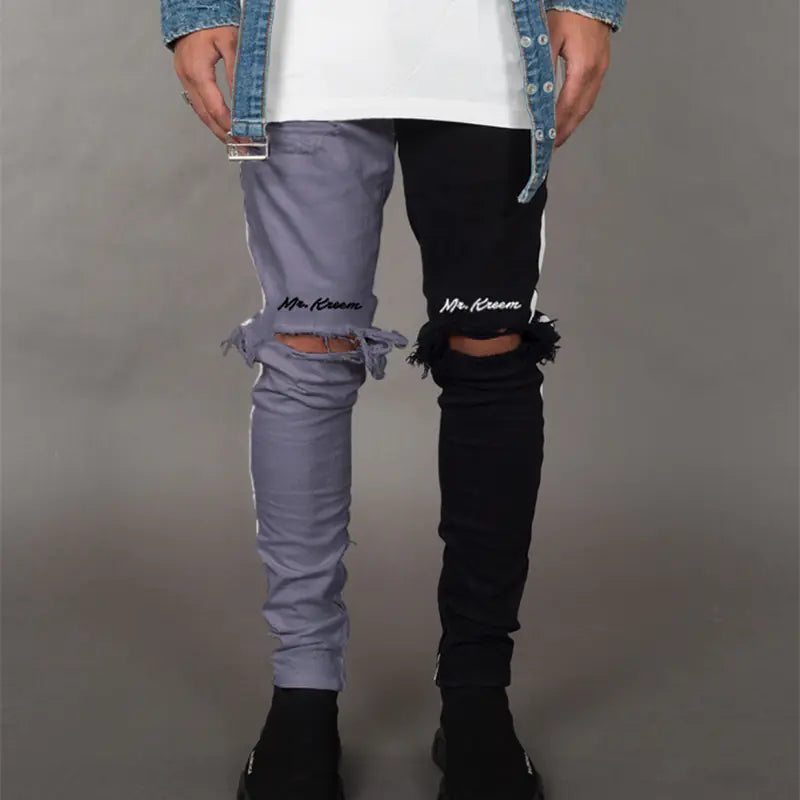 Trendy Men's Slim Fit Ripped Jeans