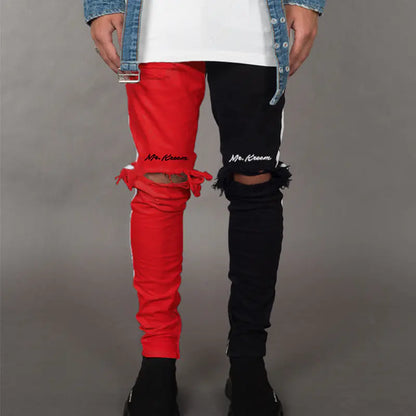 Trendy Men's Slim Fit Ripped Jeans