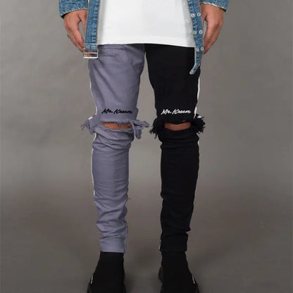 Trendy Men's Slim Fit Ripped Jeans