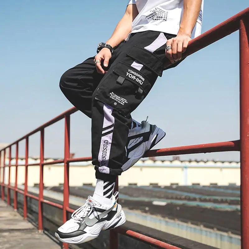 Men's Trendy Loose Fit Multi-Pocket Drawstring Pants