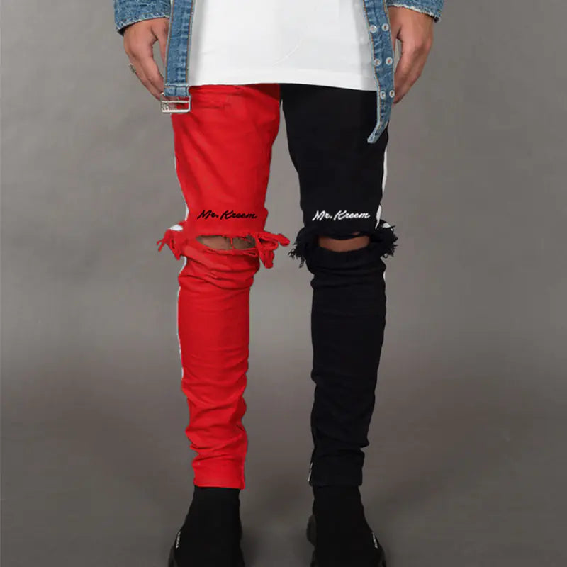 Trendy Men's Slim Fit Ripped Jeans